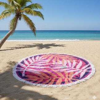 Round towel - Pink Palm