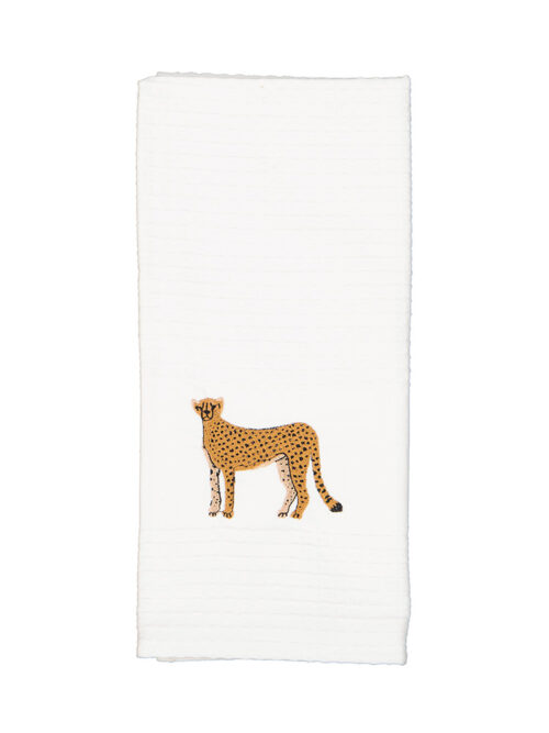 Embroidered tea towels - Cheetah