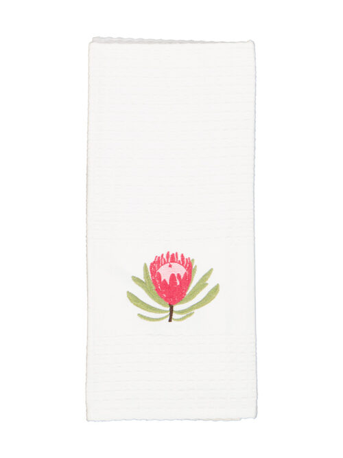 Embroidered tea towels - Protea