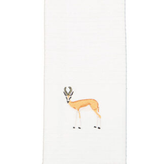 Embroidered tea towels - Springbok