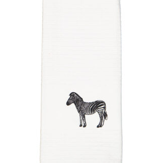 Embroidered tea towels - Zebra