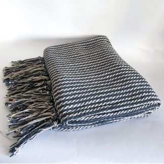 Throw blankets - Charcoal stripe