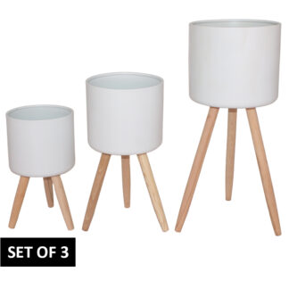 White plant sand set of 3