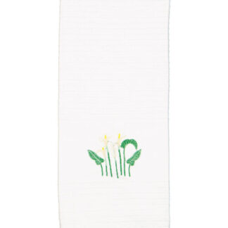 Embroidered tea towels Arum Lily