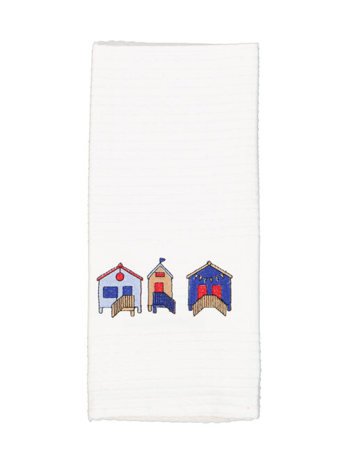 Embroidered tea towels Beach Huts