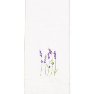 Embroidered tea towels Lavender