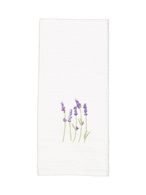 Embroidered tea towels Lavender
