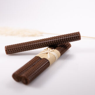 Pair of 2 Beeswax Candles Ivory