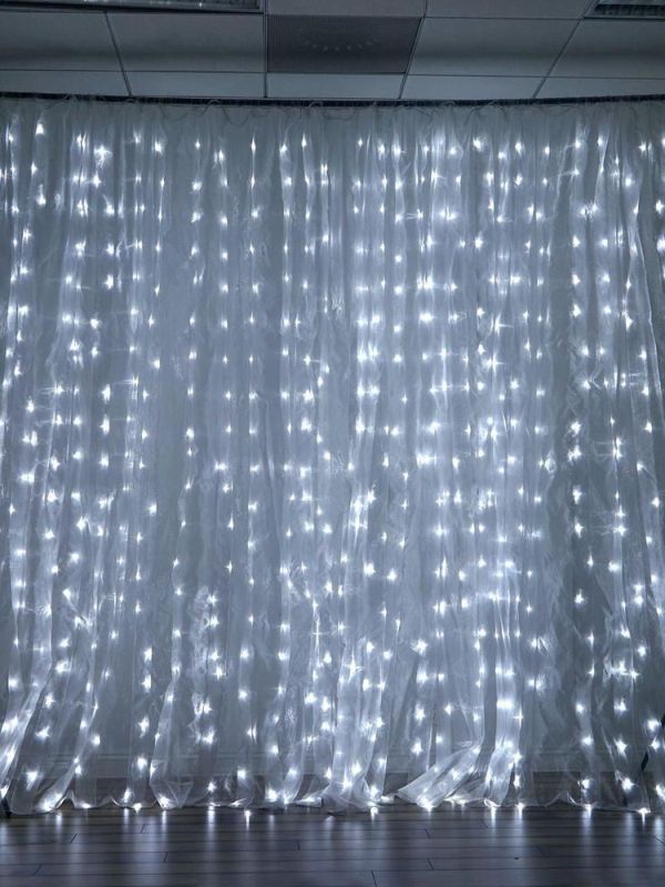 LED Curtain with USB and Remote Control Pure White 3m