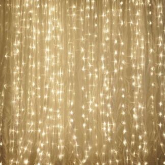 LED Curtain with USB and Remote Control Warm White 3m