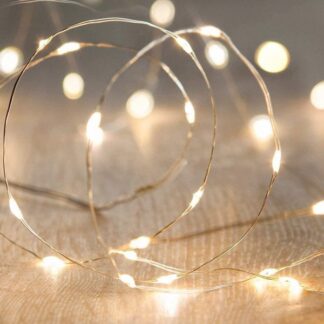 Light String on Silver Wire Warm White 3m Battery