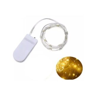 Mini Battery LED String on Silver Wire Warm White 2m