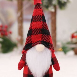 Buffalo Plaid Gnome Black and Red 24cm