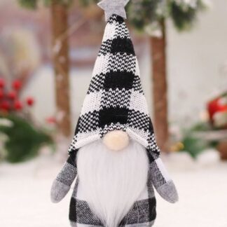 Buffalo Plaid Gnome Black and White 24cm