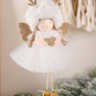 Pendant Ballet Angel with Bells White