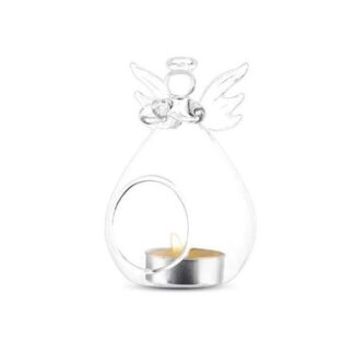 Glass Angel Night Light Holder 11.5cm