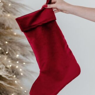 Velvet Christmas Stocking Red 36cm