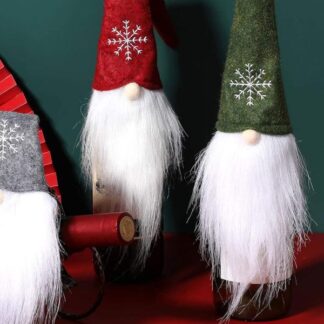 Felt Gnome Bottle Cover Red Hat