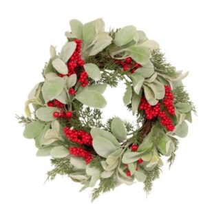 Lambs Ear, Fir & Berry Wreath 40cm