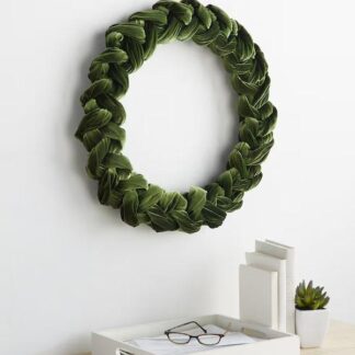 Velvet Wreath Olive Green 30cm