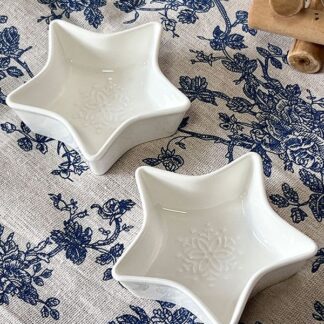 Small Ceramic Christmas Bowl Star 10cm