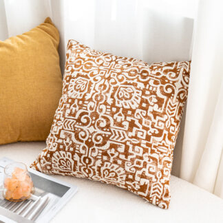 Jacquard Tribal Pattern Cushion Caramel & Iory 45x45cm