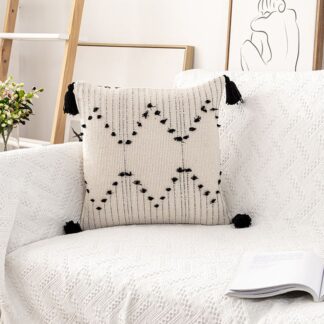 Geometric Woven Cotton Cushion 45x45cm