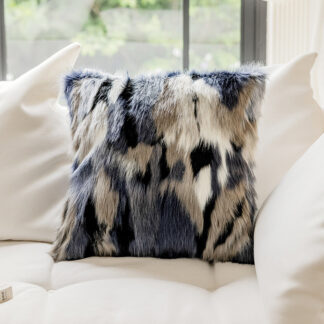 Faux Fur Cushion Grey Multi 45x45cm