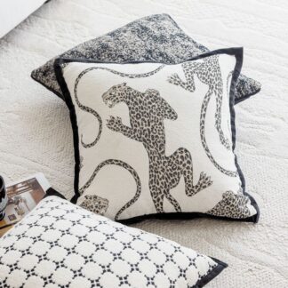 Jacquard Leopard Cushion 45x45cm