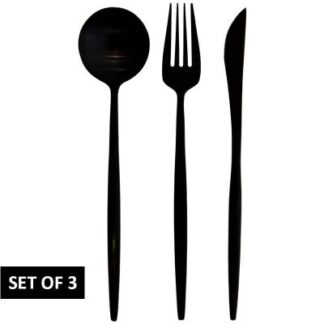 Knife, Fork & Spoon Set Black