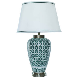 Green Geo Lamp & Shade