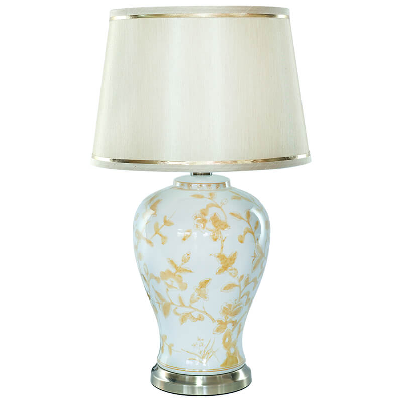 Yellow Blossom Jar Lamp & Shade