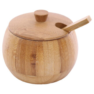 Bamboo Salt Pot with Spoon