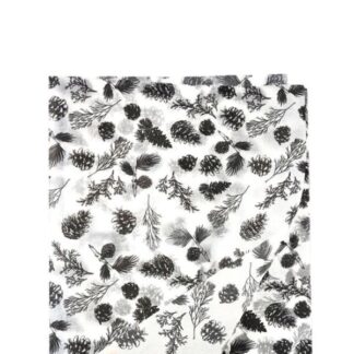 Pack of 10 Tissue Paper Sheets Black Botanical