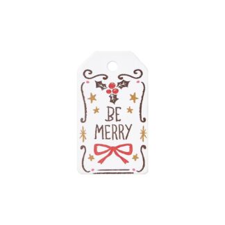 Pack of 10 Christmas Gift Tags Be Merry