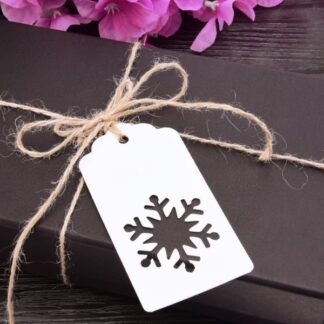 Pack of 50 White Snowflake Gift Tags