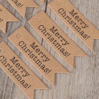 Pack of 100 Swallowtail Christmas Tags Kraft Paper