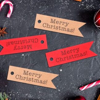 Pack of 100 Swallowtail Christmas Tags Red
