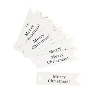 Pack of 100 Swallowtail Christmas Tags White