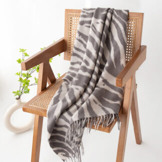 Pashmina Grey Zebra Stripe 200x80cm