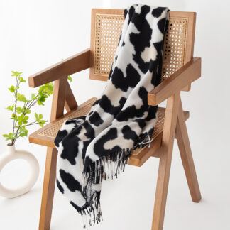 Pashmina Black Leopard Print 200x80cm