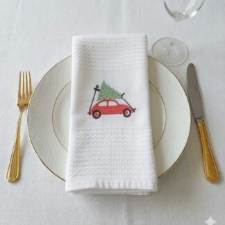 Christmas Tea Towel VW Beetle