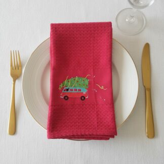 Christmas Tea Towel VW Kombi