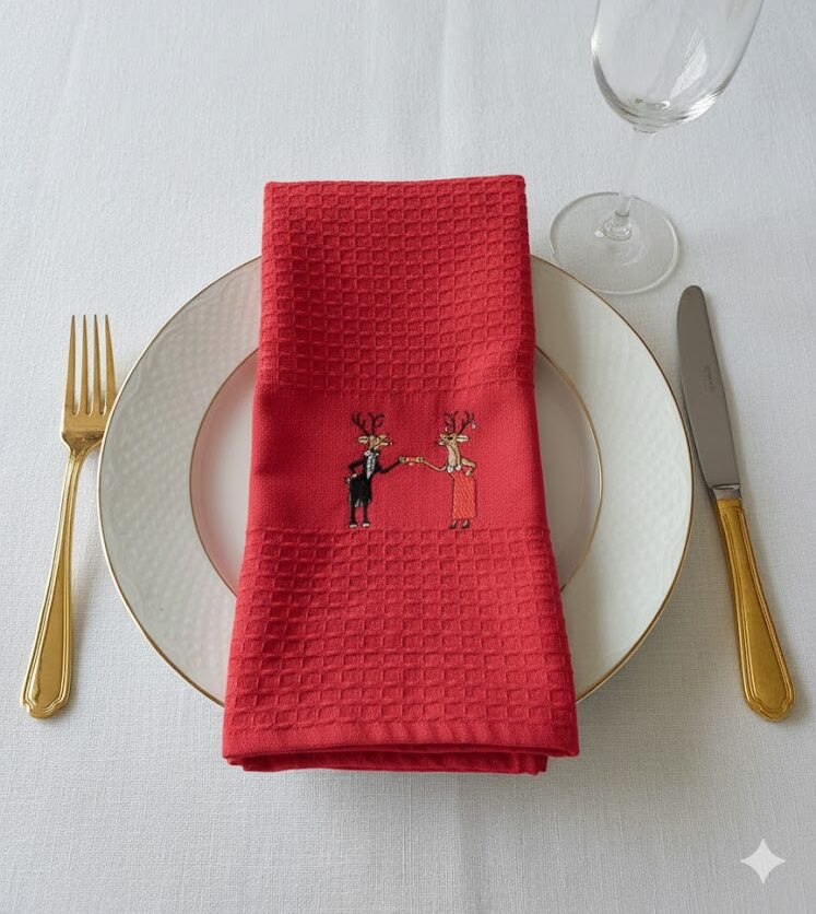 Christmas Tea Towel Reindeer