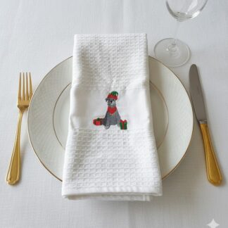 Christmas Tea Towel Terrier