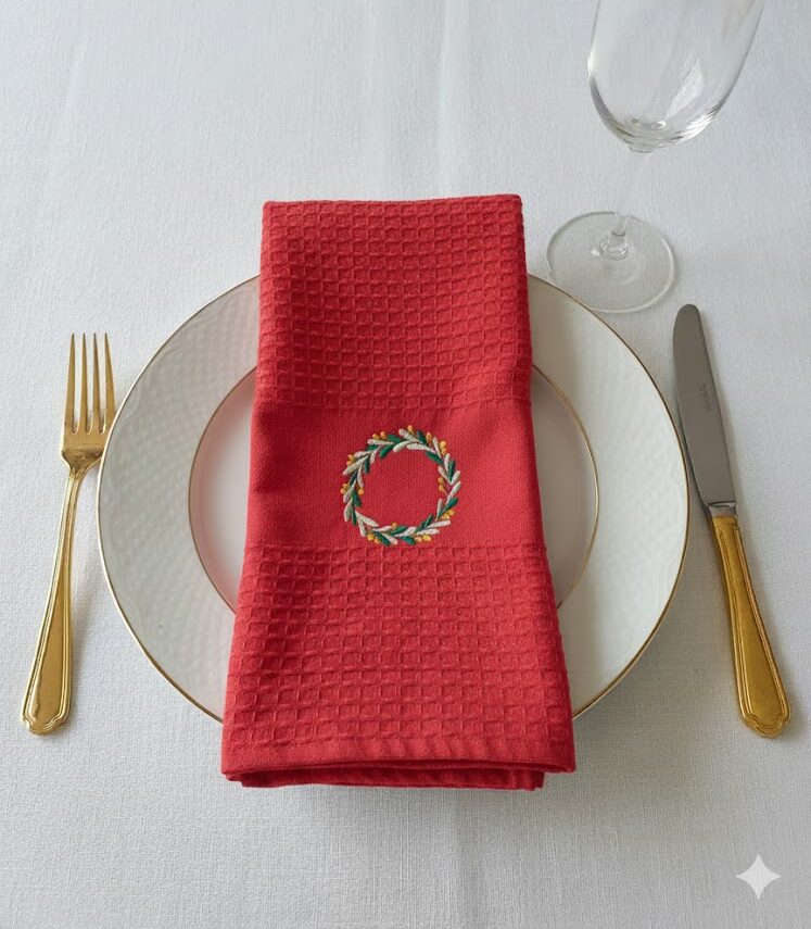 Christmas Tea Towel Wreath